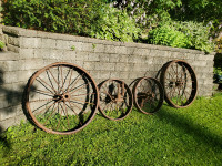 Antique farm equipment wheels