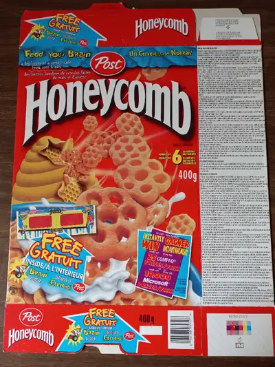 Honeycomb Cereal Box with COMPAQ computer Advertising, View more