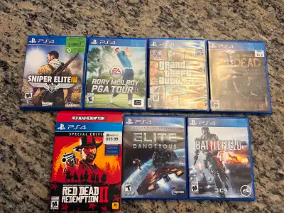 Up for sale are the following PS4 games; they are all in mint condition. Prices are listed below. EL...