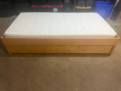 twin bed frame and mattress , View more