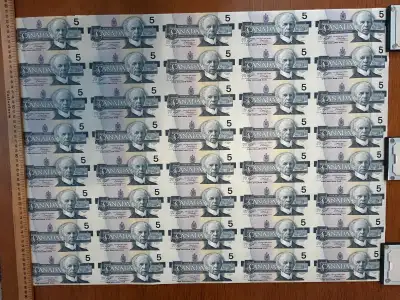 1986 sheet of $5.00 bills RARE , View more