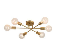 Mid Century 6-Light Sputnik Chandelier, Modern Light Fixture Bru