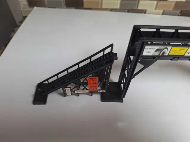 Ho scale model train track overpass walking bridge64840226743809122