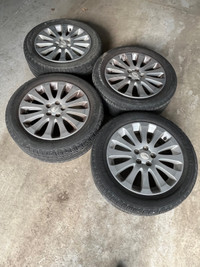 Subaru Impreza rims and tires. 