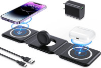 Wireless Charger 3 in 1 Magnetic Foldable Travel station charger