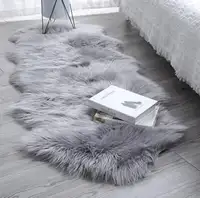 Large quad sheepskin accent rug 