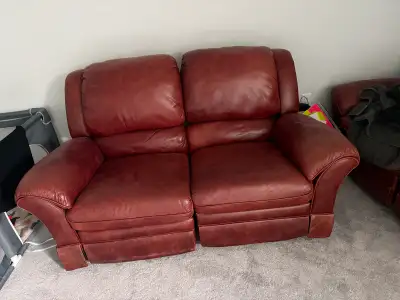 Leather Reclining Loveseat Set, View more
