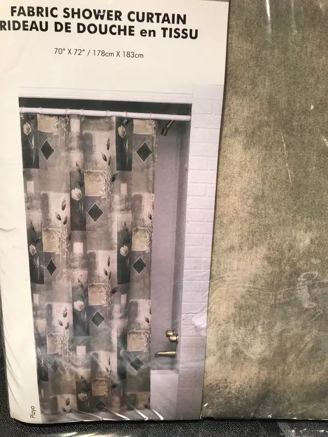New fabric shower curtain Neuf rideau de douche en tissu in Bathwares in Ottawa - Image 3