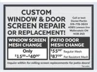 Window and door screen repair 