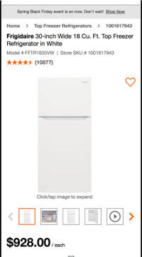 Frigidaire top freezer refrigerator NEW IN PACKAGING!!!!! 
