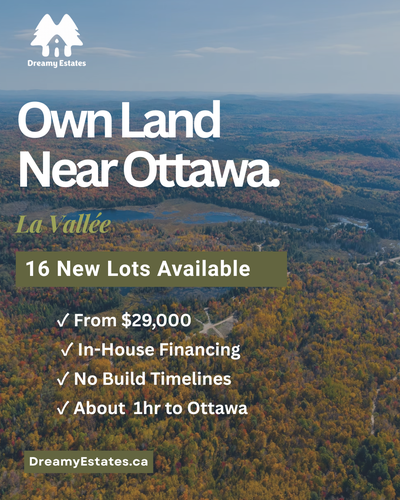 Building lots (1-12 Acre) - Tiny-home friendly - 1hr to Ottawa, View more