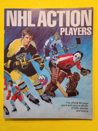NHL Action Players 1974-75 unused album + 16 hockey stamps/cards