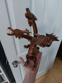 Hand carved wooden dragon.