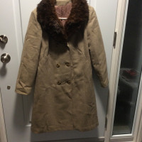 Vintage Sears Beige Wool Coat