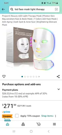 Light therapy face mask 