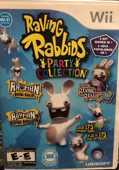 Set of 2 WII GAMES RAYMAN RAVING RABBIDS AND RAVING RABBIDS. Party collection