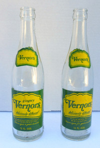 Vintage Vernors Bottles X 2 "Deliciously Different!" 12 OZS NICE