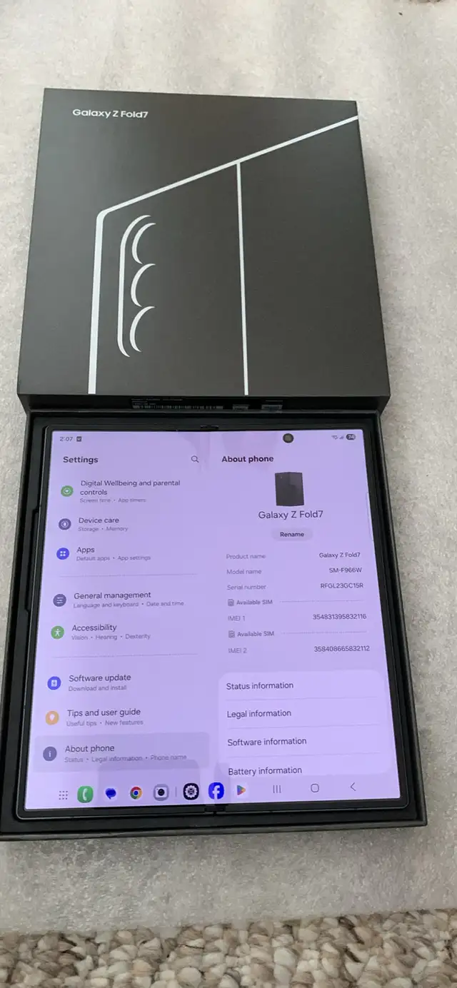 Samsung Zfold 7,Jet Black.Brand New in Cell Phones in North Bay - Image 3