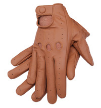 Men's Genuine Leather Handmade Driving Gloves with Knuckle Holes