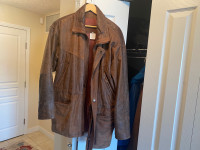 3/4 length leather jacket 