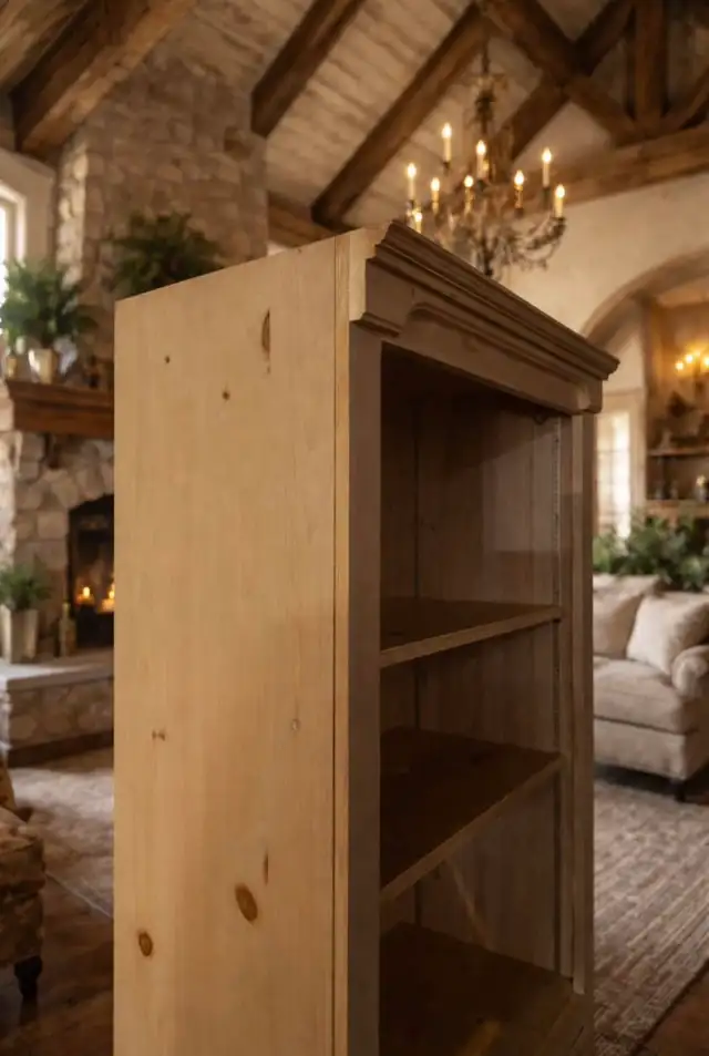 Free Delivery! VNTG Solid Pine Wood Primitive Farmhouse Hutch Ca in Bookcases & Shelving Units in Oshawa / Durham Region - Image 3