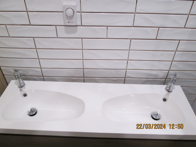 Bathroom Double Sink Wall Mount Vanity in Plumbing, Sinks, Toilets & Showers in Bridgewater - Image 2