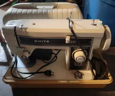 WHITE SEWING MACHINE WITH PEDAL, View more