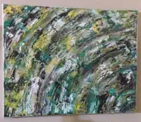 Peinture Abstraite 16''x20"  Huile Palette