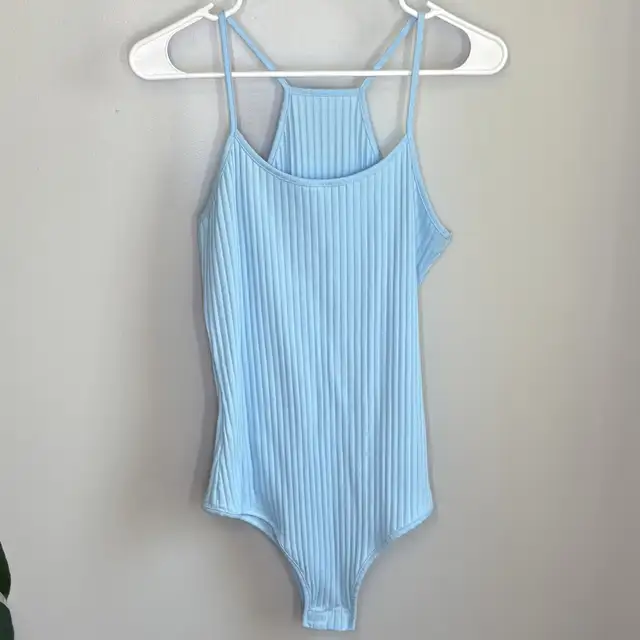 Zaful Light Blue Ribbed Racerback Cami Bodysuit Womens Size XL in Women's - Tops & Outerwear in Winnipeg - Image 4