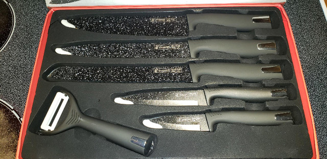 Kitchen King 6Pcs Knife Set Non-Stick Coating NEW Black in Kitchen & Dining Wares in Winnipeg - Image 2