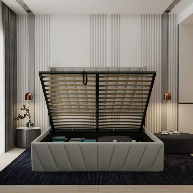 Bed frame in King/Queen size with storage & mattress in Beds & Mattresses in City of Toronto - Image 7