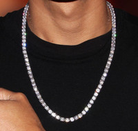 Iced out platinum Tennis deluxe necklace