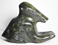 Inuit soapstone sculpture CARIBOU by late Samuel Nahaulaituq