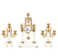 French Antique Mantle Clock Garniture