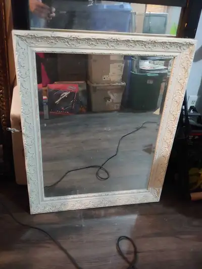 VINTAGE Distressed wall Hanging Mirror - White, View more
