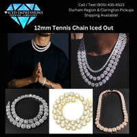 12mm Tennis Chain Necklace Iced out