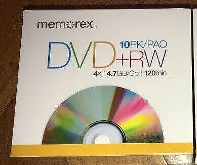 Memorex Rewritable DVD-RW 10 Pack Up to 4x | 4.7GB | 120 min NEW, View more
