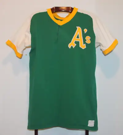 VINTAGE MEDALIST SAND KNIT DENNIS ECKERSLEY OAKLAND A'S JERSEY L, View more