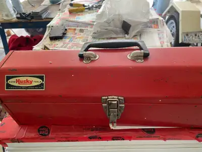 HUSKY STEEL TOOL BOX with RATCHETS AND SOCKETS, View more