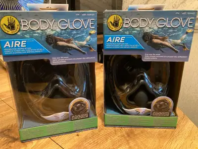 Have 2 Brand New Body Glove Aire free breathing snorkeling masks. $ 35.00 each. Never taken out of b...