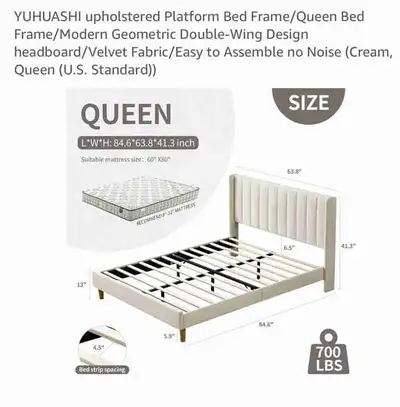 Queen bed frame brandnew, View more