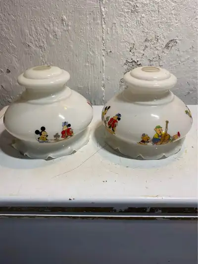 Vintage vianna Disney milk glass lamp shades, View more