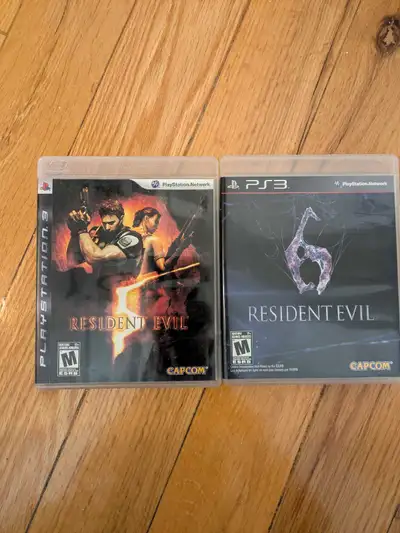 Resident Evil 5 & 6 for PS3 Used like new 10$ each or 15$ for both