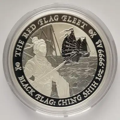 Tuvalu $1 2021 Black Flag Ching Shih Red Flag Fleet Silver 9999 1 oz BU Coin Tuvalu - 1 Dollar ($1)...