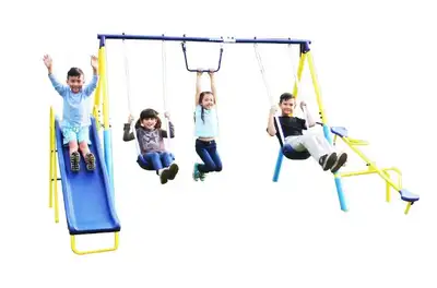 Metal Swing Set - NEW, View more