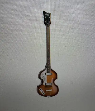 Paul McCartney Bass Guitar Hofner gauchère signée, View more