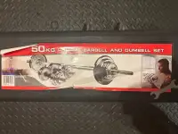 Barbell and dumbell set 50kg/110 pounds