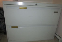 Industrial metal filing cabinet.