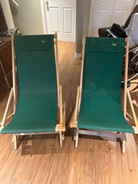 Two Byer of Maine Pangean Glider folding chairs. 