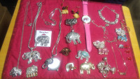 Elephant costume jewelry lot.